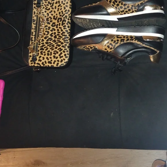 Leopard Print and Black Sneakers And Purse Combo - Picture 2 of 6